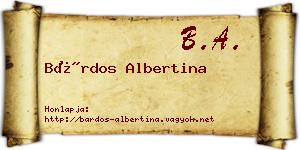 Bárdos Albertina névjegykártya